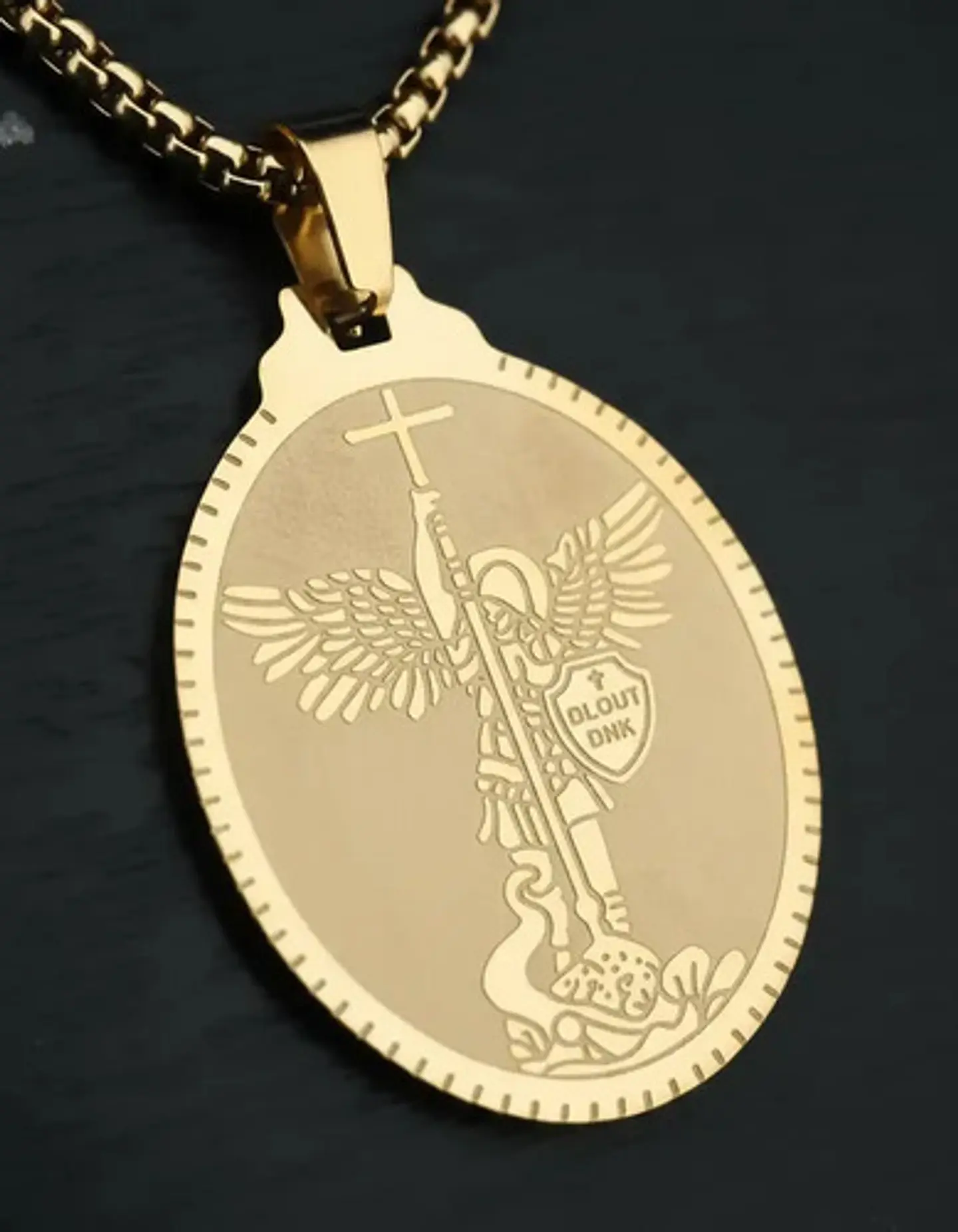 Collar De Acero Para Hombre Y Mujer Dije Arcángel San Miguel 9