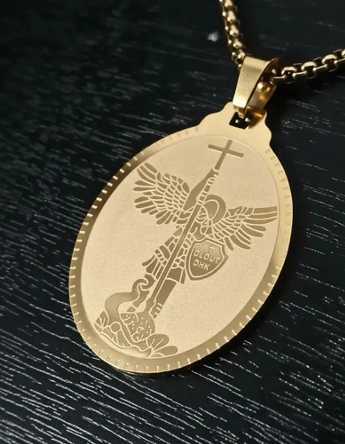 Collar De Acero Para Hombre Y Mujer Dije Arcángel San Miguel 10