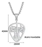 Collar Para Hombre Mujer Dije Pua Guitarra Rock Color Plata - Miniatura 2