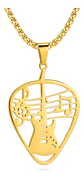 Collar Para Hombre Mujer Dije Pua Guitarra Rock Color Plata - Miniatura 10