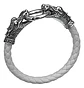 Pulsera Brazalete Manilla Trenzada Cuero Dragon Para Hombre - Miniatura 1