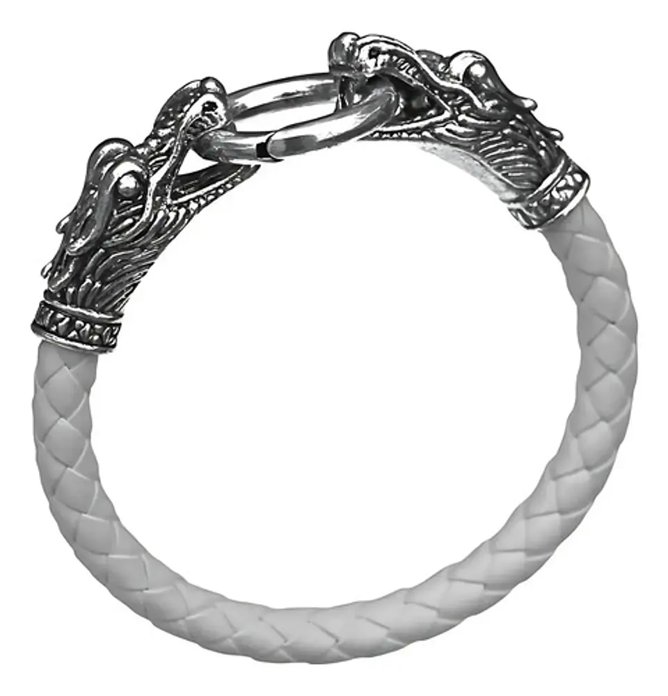 Pulsera Brazalete Manilla Trenzada Cuero Dragon Para Hombre 1