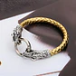 Pulsera Brazalete Manilla Trenzada Cuero Dragon Para Hombre - Miniatura 5