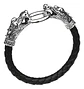Pulsera Brazalete Manilla Trenzada Cuero Dragon Para Hombre - Miniatura 7