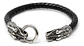 Pulsera Brazalete Manilla Trenzada Cuero Dragon Para Hombre - Miniatura 9