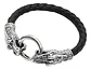 Pulsera Brazalete Manilla Trenzada Cuero Dragon Para Hombre - Miniatura 10