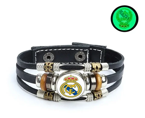 Pulsera Manilla Cuero Champions League Club Luminoso Hombre