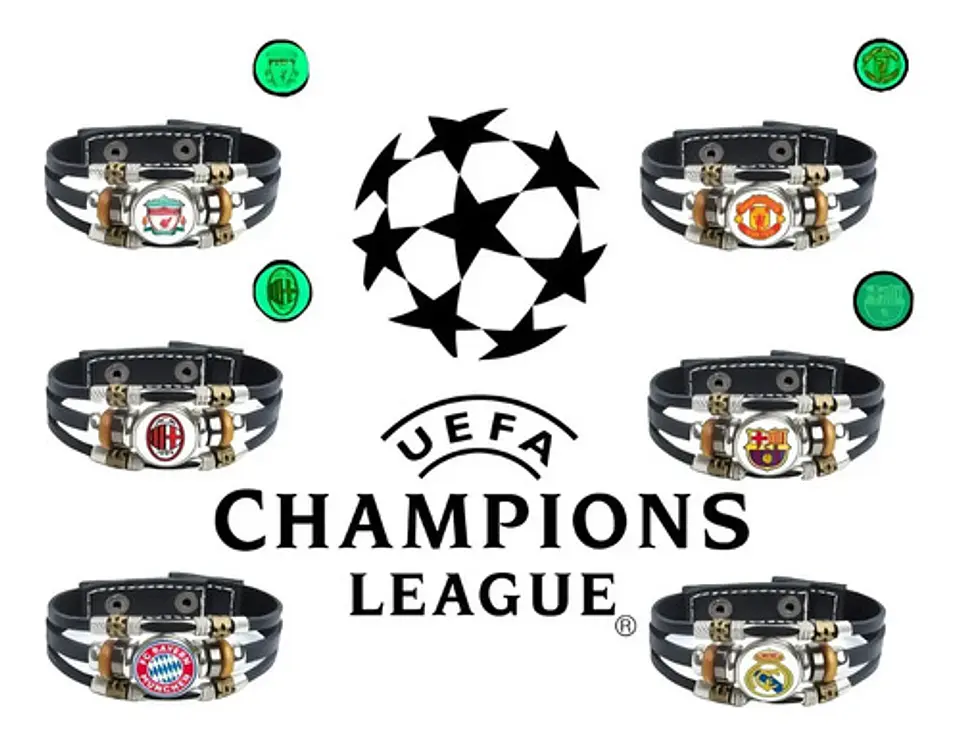 Pulsera Manilla Cuero Champions League Club Luminoso Hombre 2