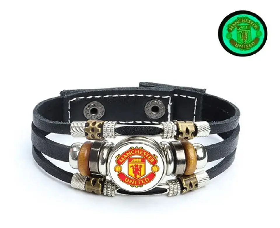 Pulsera Manilla Cuero Champions League Club Luminoso Hombre 4