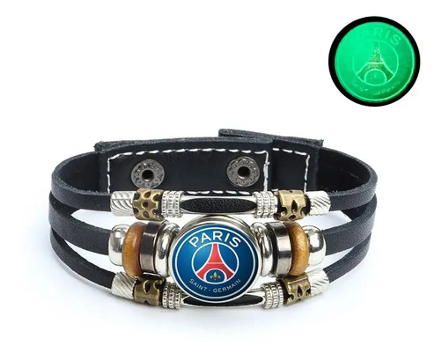 Pulsera Manilla Cuero Champions League Club Luminoso Hombre 6