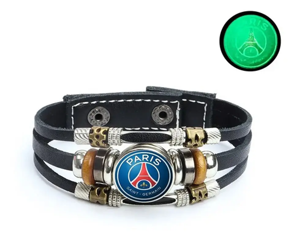 Pulsera Manilla Cuero Champions League Club Luminoso Hombre 6