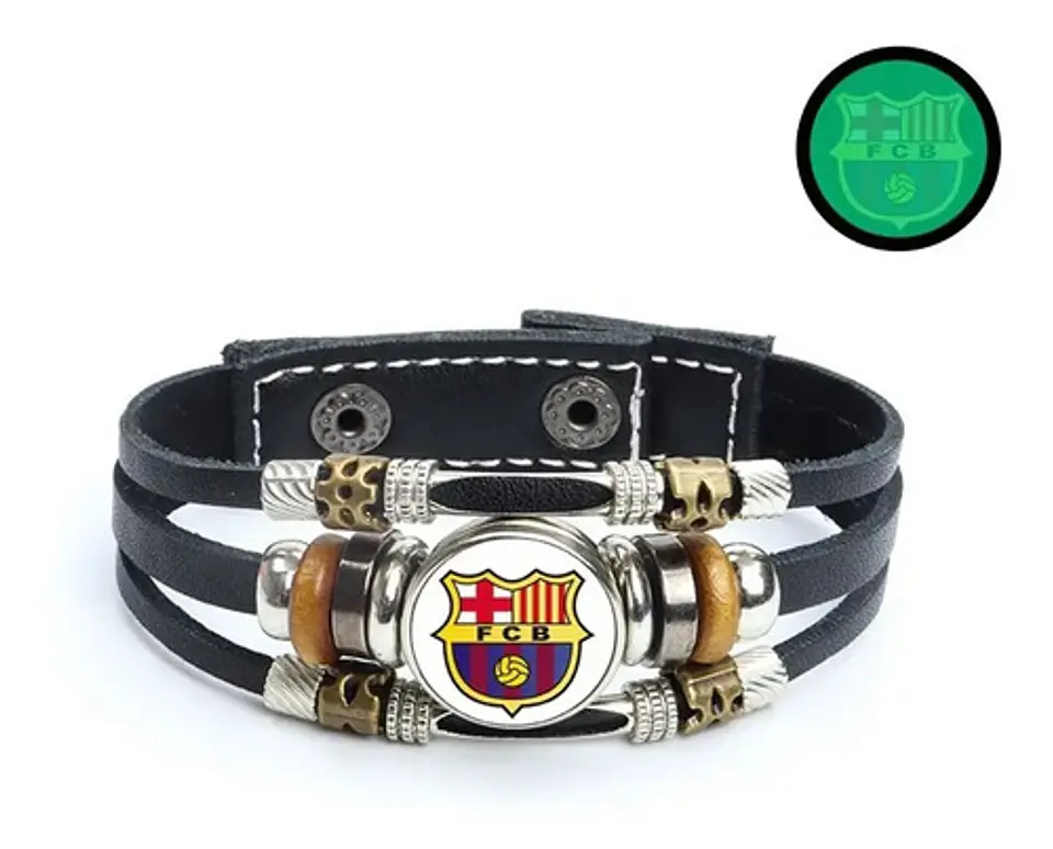 Pulsera Manilla Cuero Champions League Club Luminoso Hombre 19
