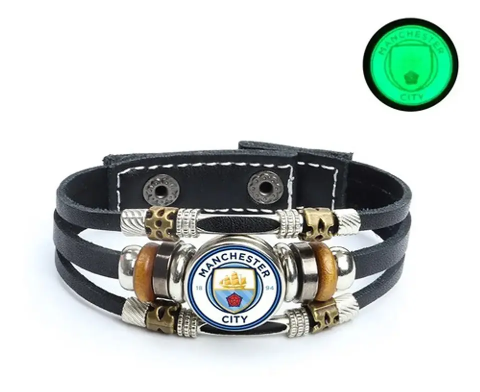 Pulsera Manilla Cuero Champions League Club Luminoso Hombre 22