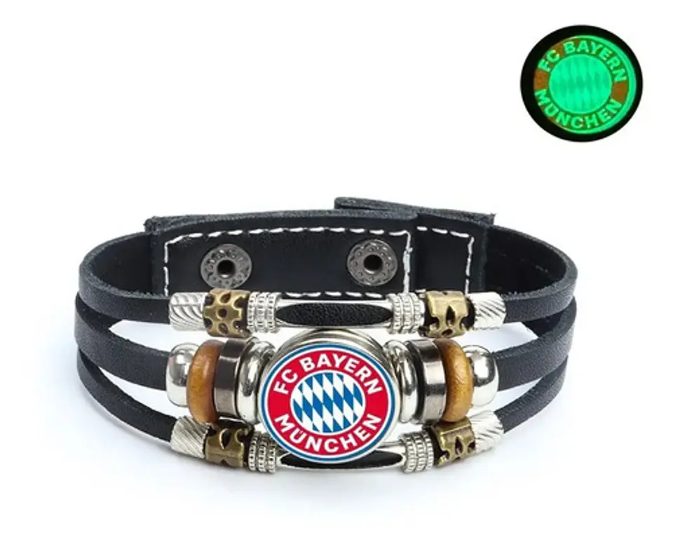 Pulsera Manilla Cuero Champions League Club Luminoso Hombre 24