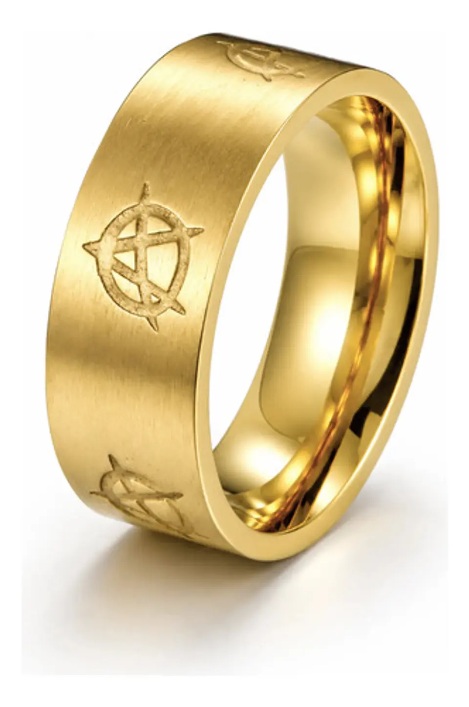 Anillo De Acero Para Hombres Y Mujeres Grabado A De Anarquía 1