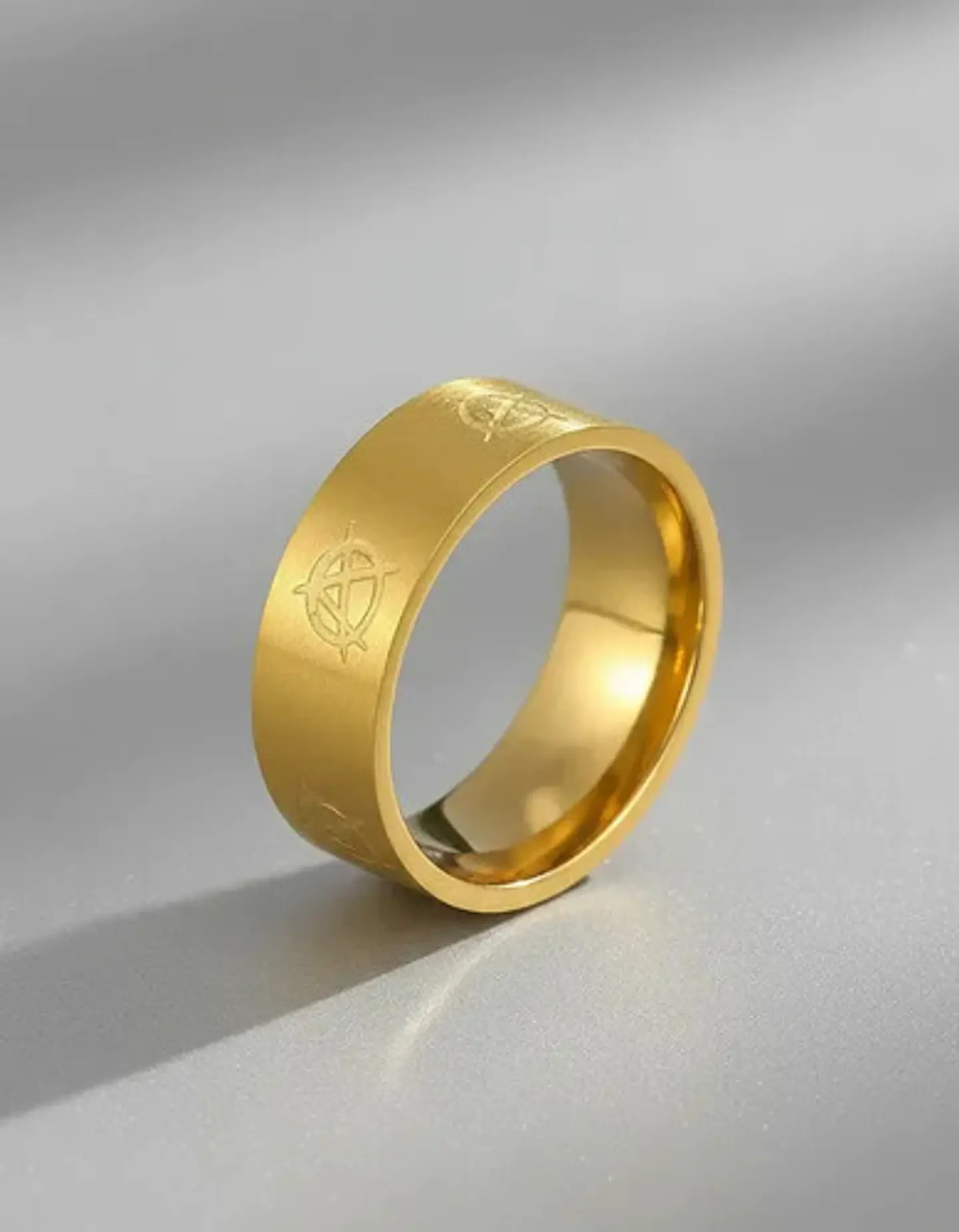 Anillo De Acero Para Hombres Y Mujeres Grabado A De Anarquía 3