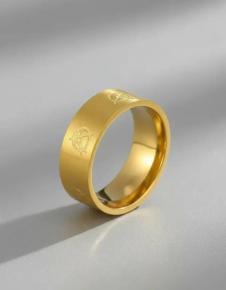Anillo De Acero Para Hombres Y Mujeres Grabado A De Anarquía 3