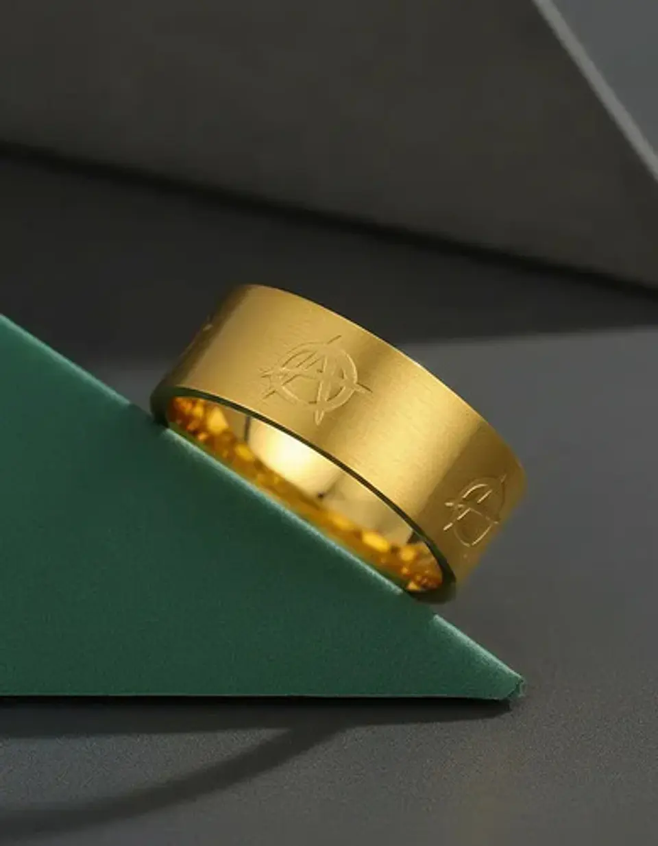 Anillo De Acero Para Hombres Y Mujeres Grabado A De Anarquía 7