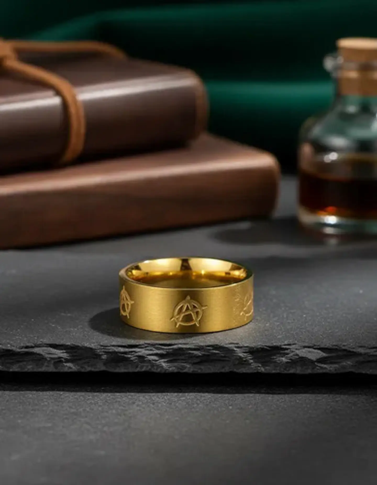 Anillo De Acero Para Hombres Y Mujeres Grabado A De Anarquía 10