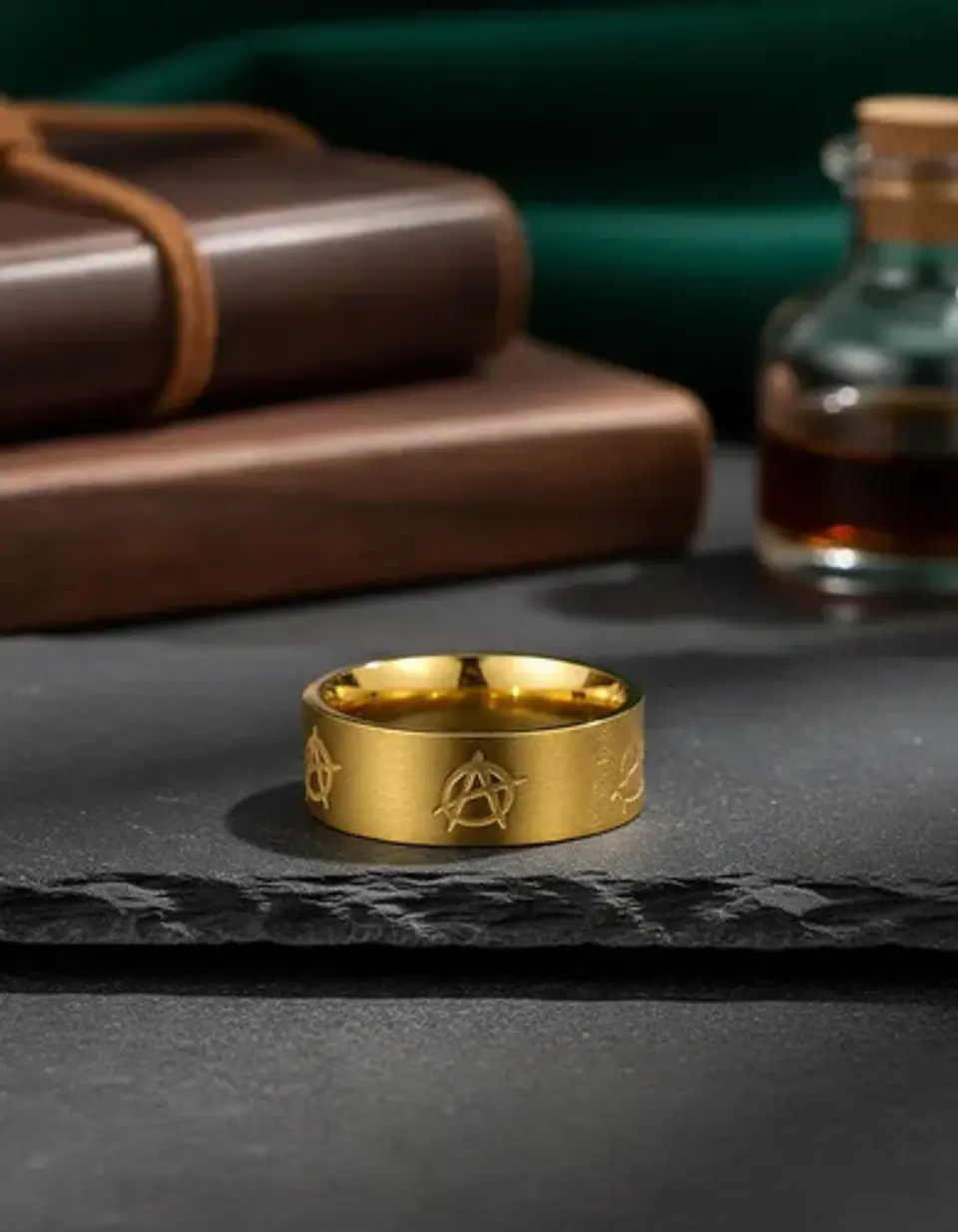 Anillo De Acero Para Hombres Y Mujeres Grabado A De Anarquía 10