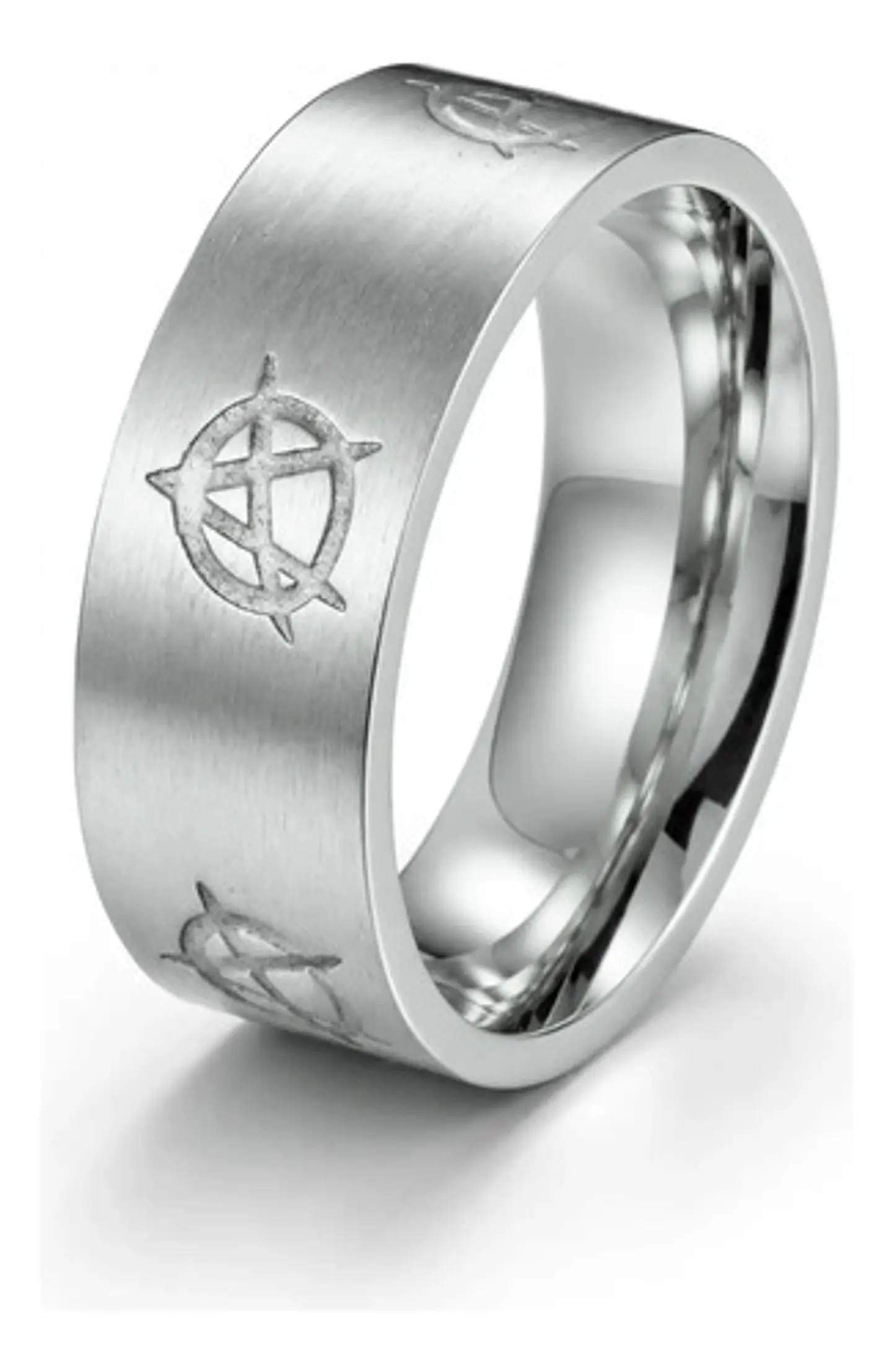 Anillo De Acero Para Hombres Y Mujeres Grabado A De Anarquía 11