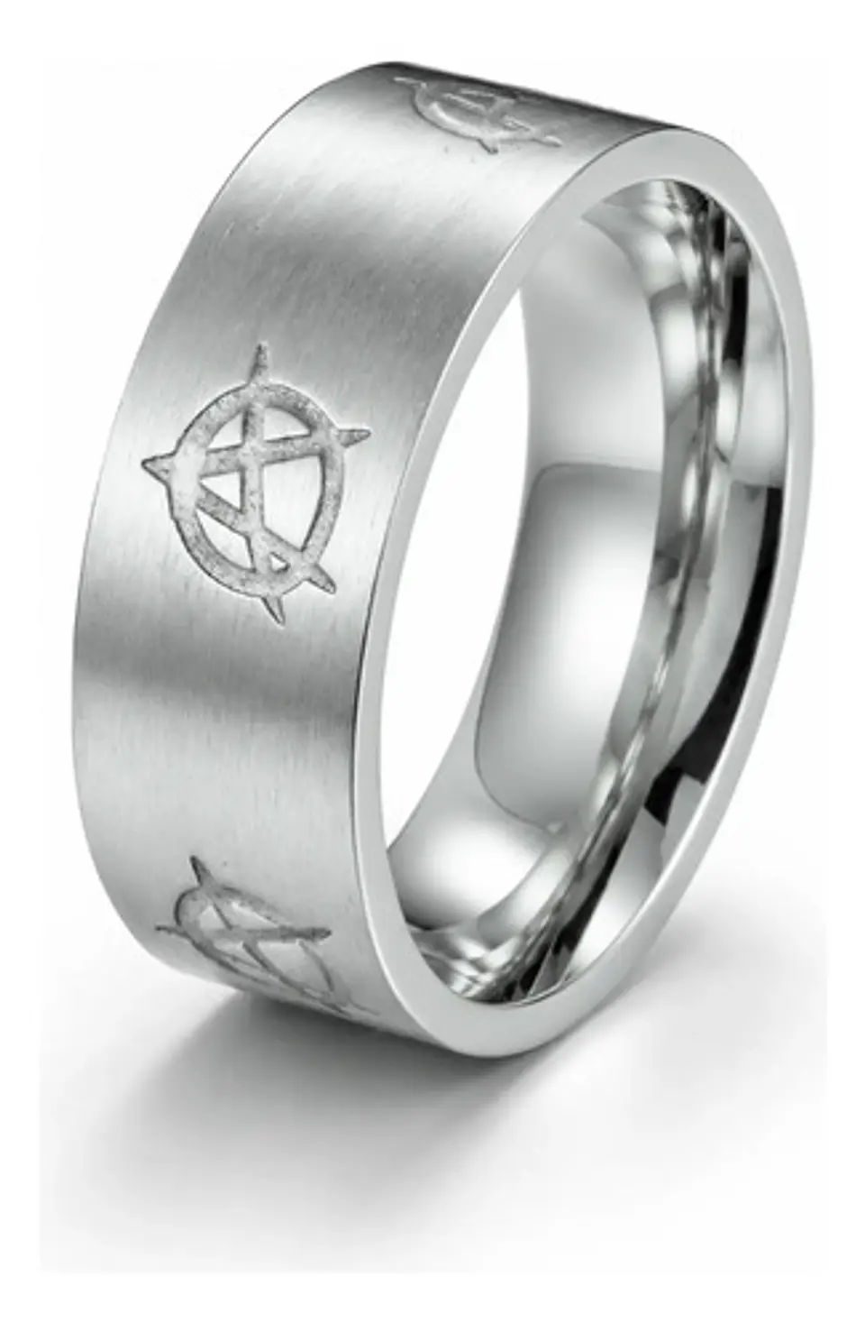 Anillo De Acero Para Hombres Y Mujeres Grabado A De Anarquía 11