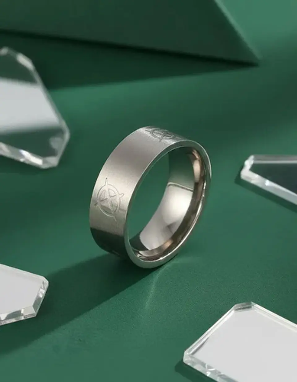 Anillo De Acero Para Hombres Y Mujeres Grabado A De Anarquía 16