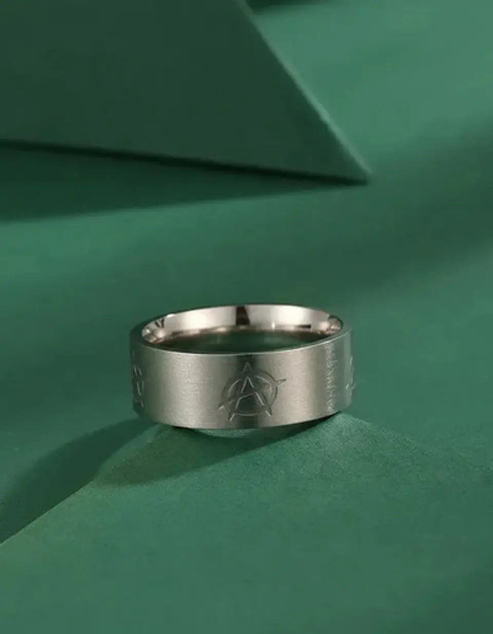 Anillo De Acero Para Hombres Y Mujeres Grabado A De Anarquía 19