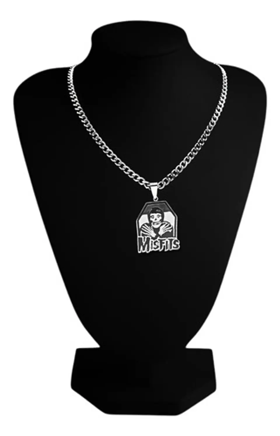 Collar Hombre Mujer Dije Banda Punk Horror Calavera Misfits Plateado 2