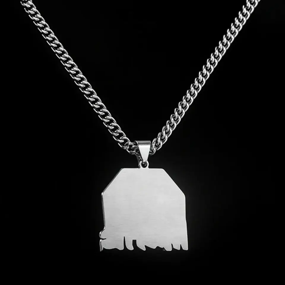 Collar Hombre Mujer Dije Banda Punk Horror Calavera Misfits Plateado 8
