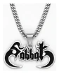 Collar Hombre Y Mujer Dije Color Plata Banda De Metal Sabbat - Miniatura 2