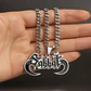 Collar Hombre Y Mujer Dije Color Plata Banda De Metal Sabbat - Miniatura 4