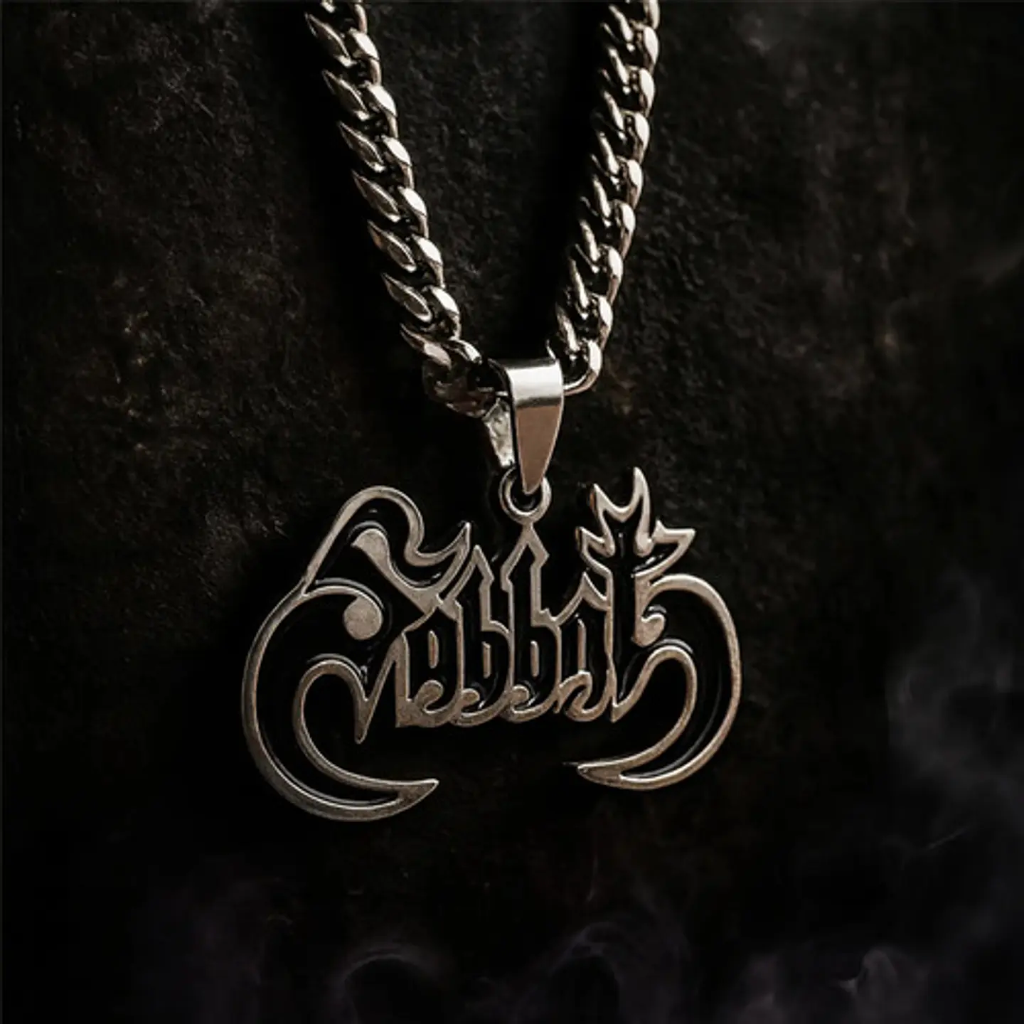 Collar Hombre Y Mujer Dije Color Plata Banda De Metal Sabbat 8