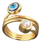 Anillo Amuleto Mujer Con Ojo Del Mal Turco Acero Color Oro - Miniatura 7