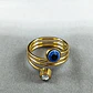Anillo Amuleto Mujer Con Ojo Del Mal Turco Acero Color Oro - Miniatura 10