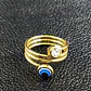 Anillo Amuleto Mujer Con Ojo Del Mal Turco Acero Color Oro - Miniatura 12