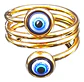Anillo Amuleto Mujer Con Ojo Del Mal Turco Acero Color Oro - Miniatura 17