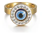 Anillo Amuleto Mujer Con Ojo Del Mal Turco Acero Color Oro - Miniatura 30