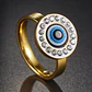 Anillo Amuleto Mujer Con Ojo Del Mal Turco Acero Color Oro - Miniatura 31