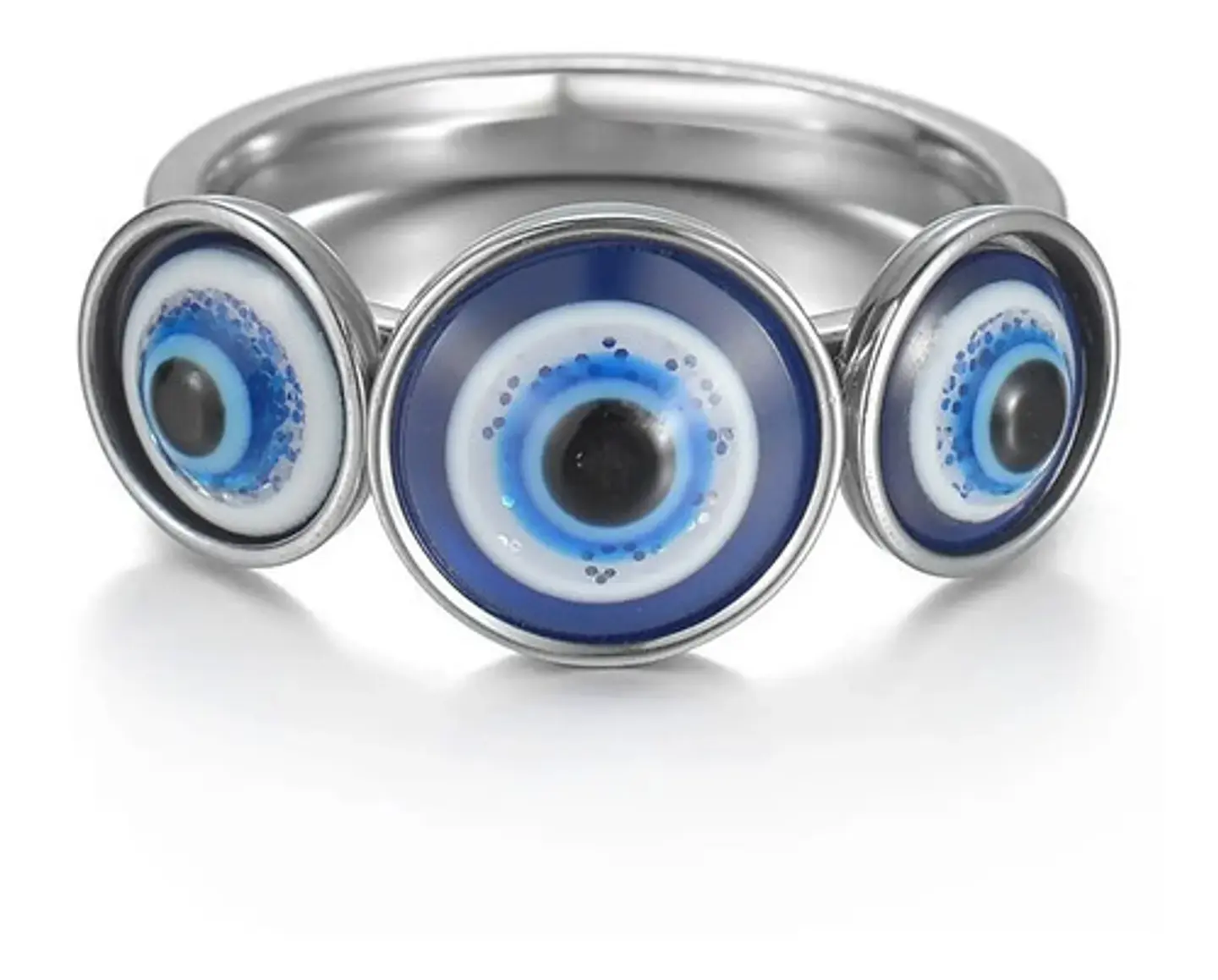 Anillo Amuleto Mujer Con Ojo Del Mal Turco Acero Color Oro 36