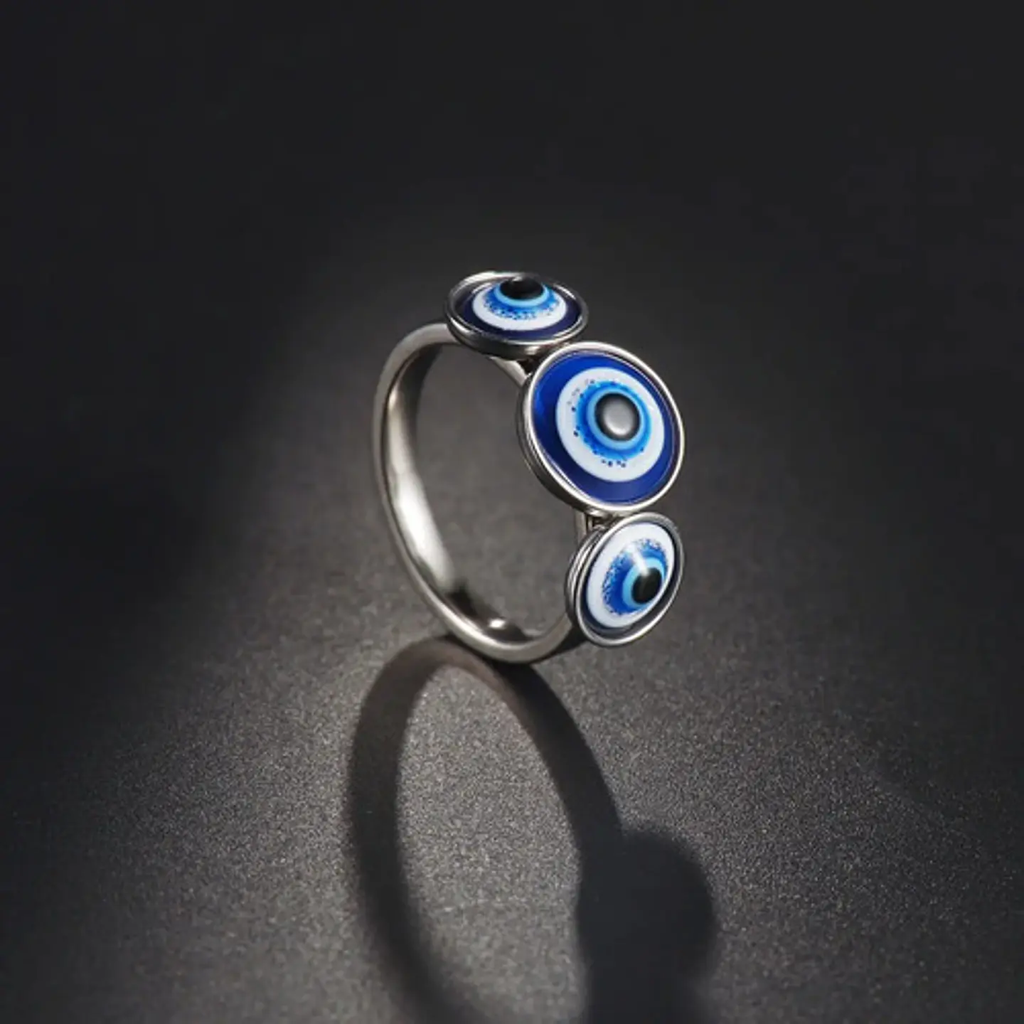 Anillo Amuleto Mujer Con Ojo Del Mal Turco Acero Color Oro 37
