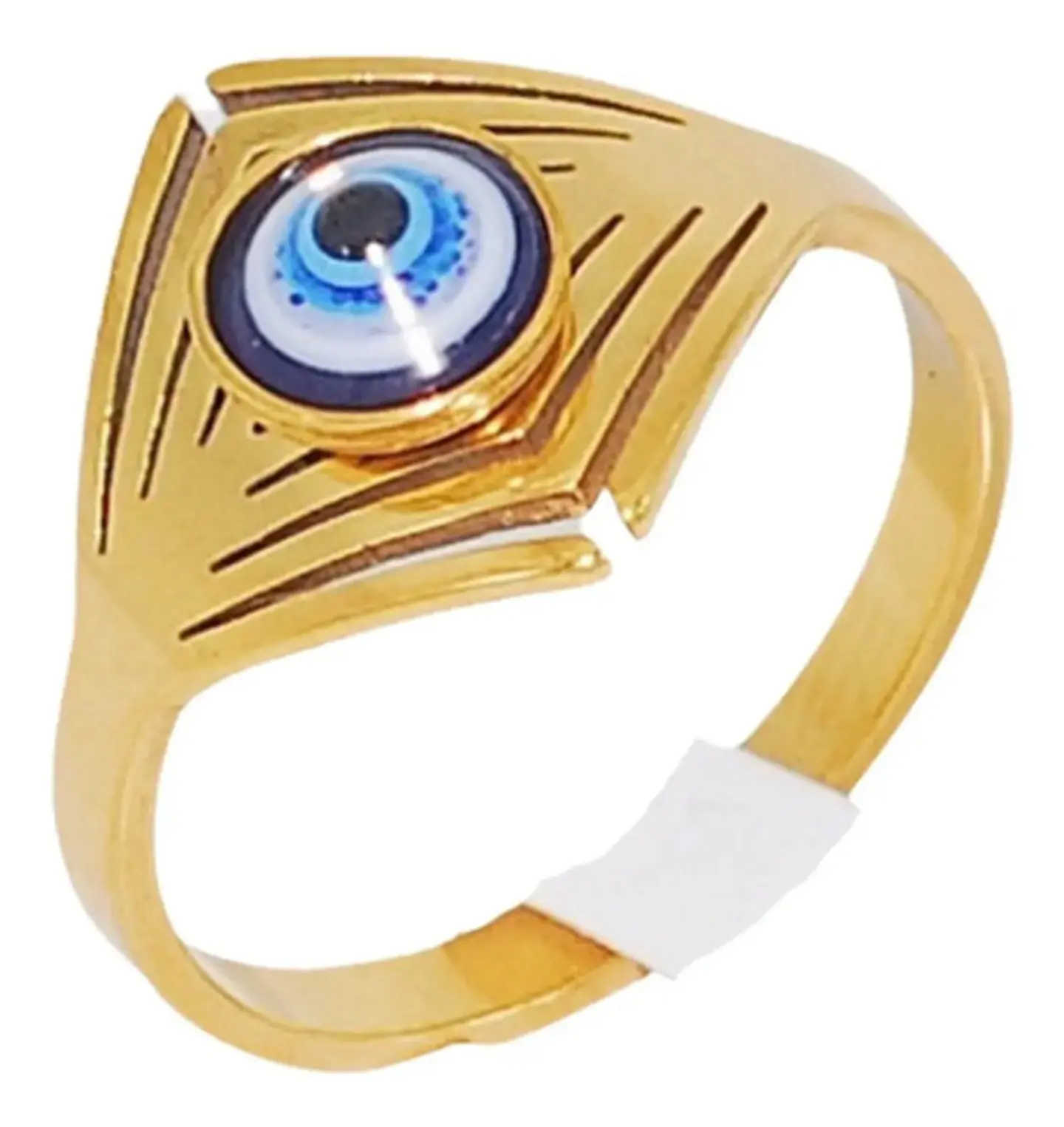 Anillo Amuleto Mujer Con Ojo Del Mal Turco Acero Color Oro 38