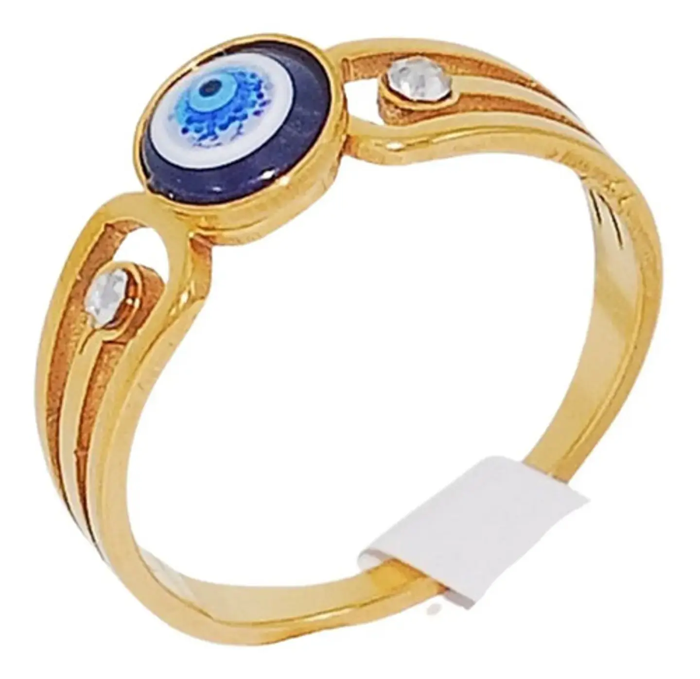 Anillo Amuleto Mujer Con Ojo Del Mal Turco Acero Color Oro 42
