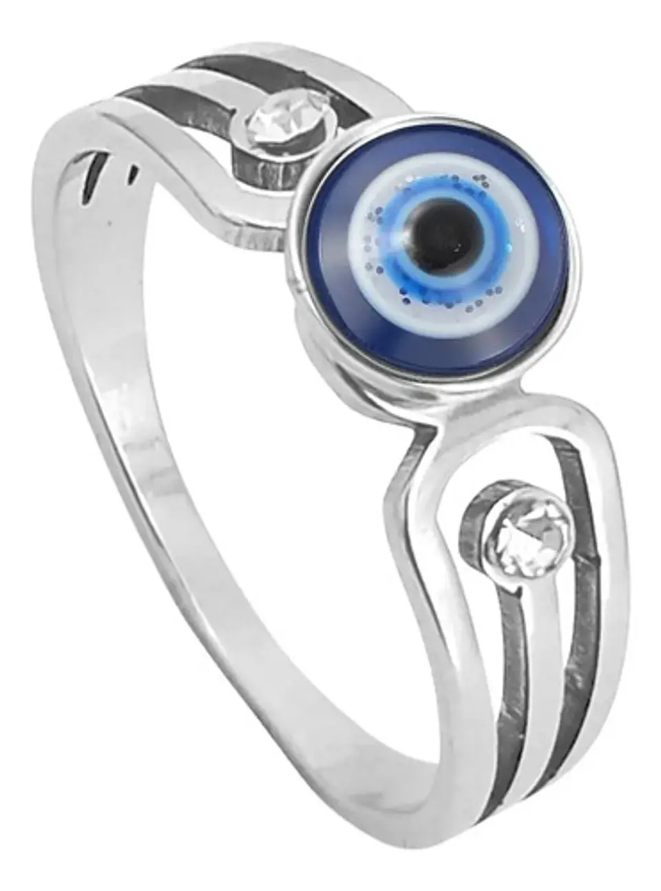 Anillo Amuleto Mujer Con Ojo Del Mal Turco Acero Color Oro 54