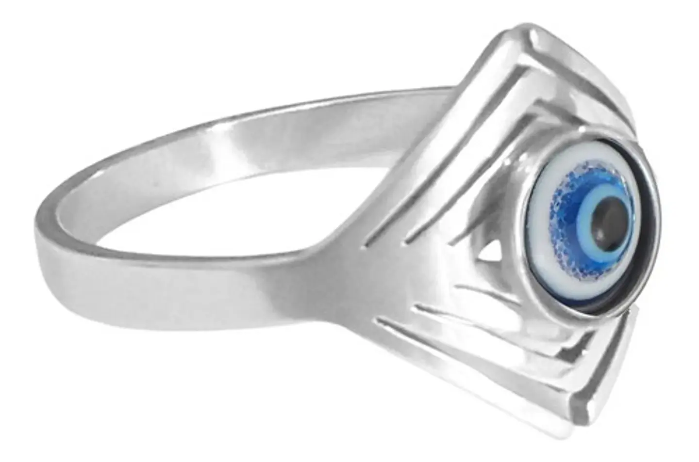 Anillo Amuleto Mujer Con Ojo Del Mal Turco Acero Color Oro 57