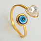 Anillo Amuleto Mujer Con Ojo Del Mal Turco Acero Color Oro - Miniatura 59