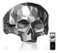 Anillo Color Plata Oscuro De Acero Craneo Calavera Hombre - Miniatura 1