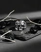 Anillo Color Plata Oscuro De Acero Craneo Calavera Hombre - Miniatura 2