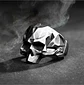 Anillo Color Plata Oscuro De Acero Craneo Calavera Hombre - Miniatura 3