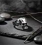 Anillo Color Plata Oscuro De Acero Craneo Calavera Hombre - Miniatura 4